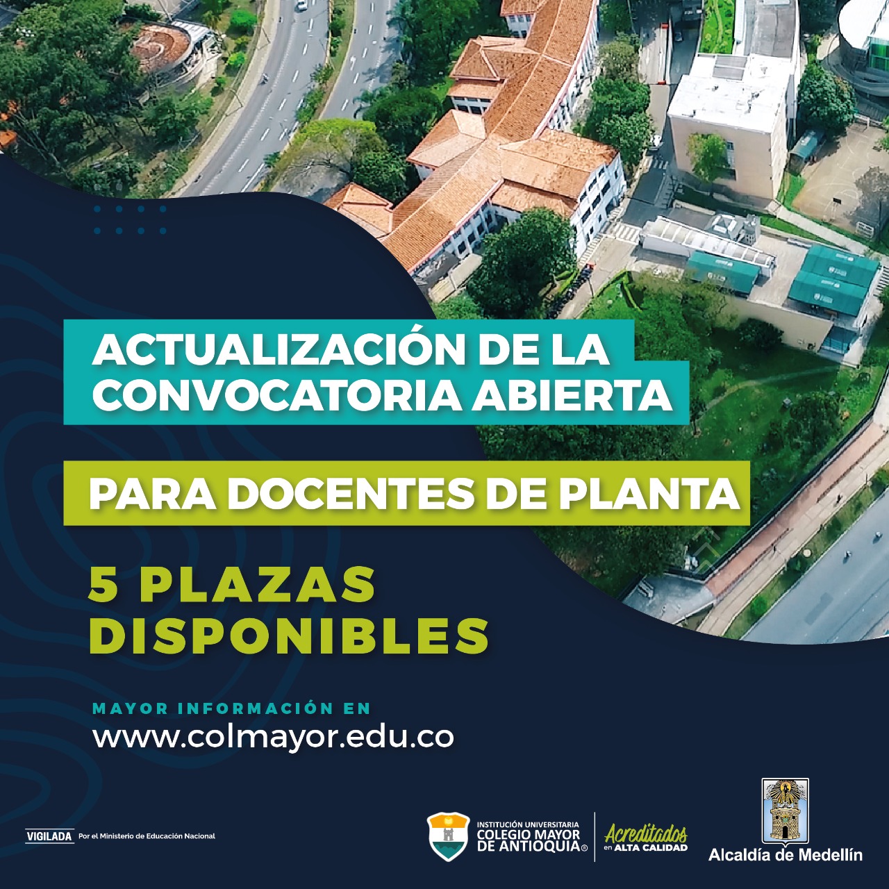 ACTUALIZACIÓN DE LA CONVOCATORIA PARA PLAZAS DOCENTES Colegio Mayor