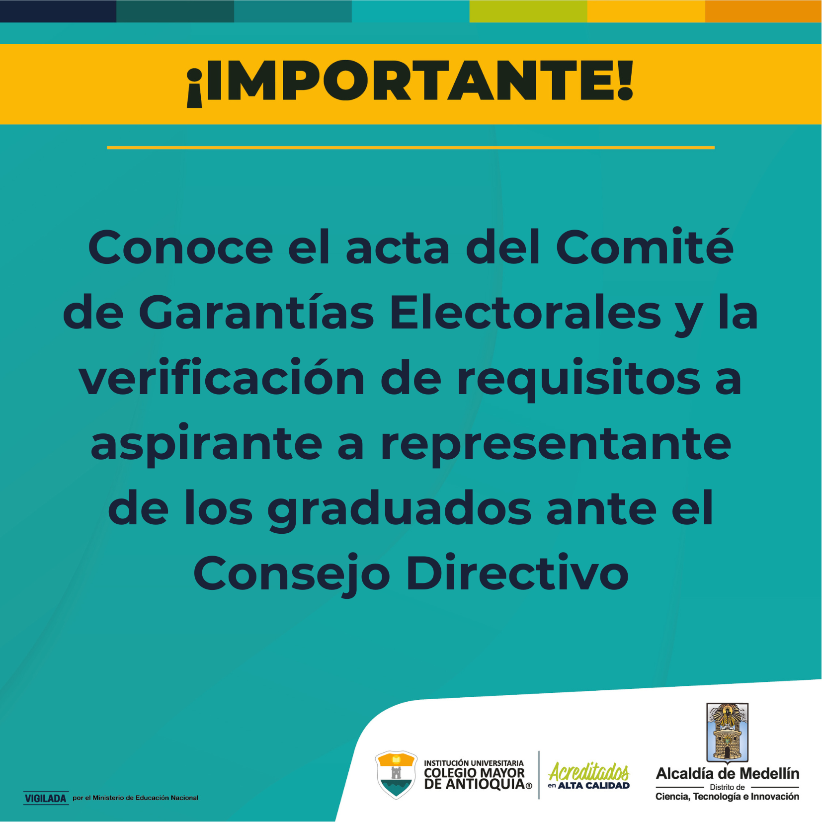 Acta del Comité de Garantías Electorales: Aspirantes a representantes de los graduados ante el Consejo Directivo