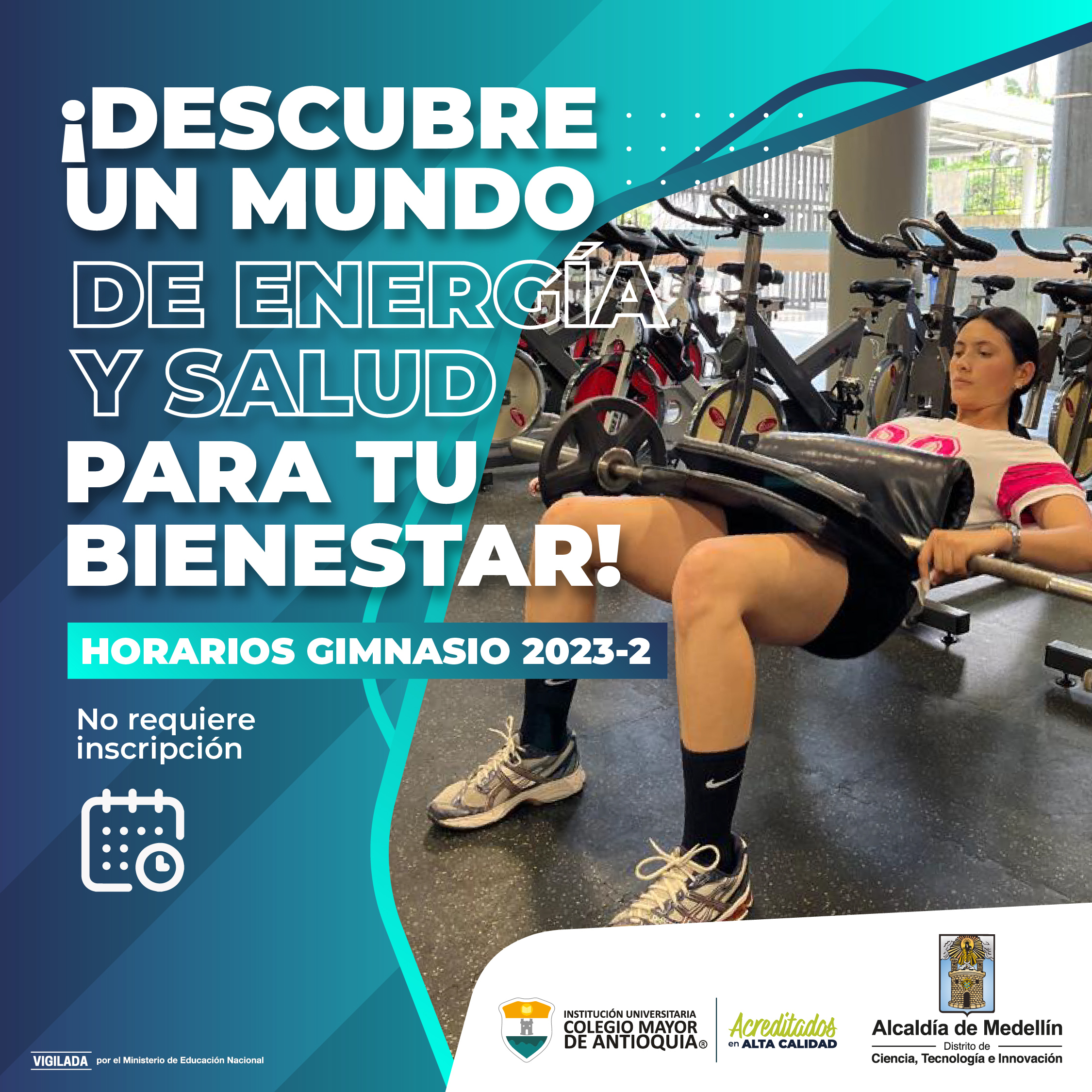 Horarios del gimnasio para el semestre 2023-2