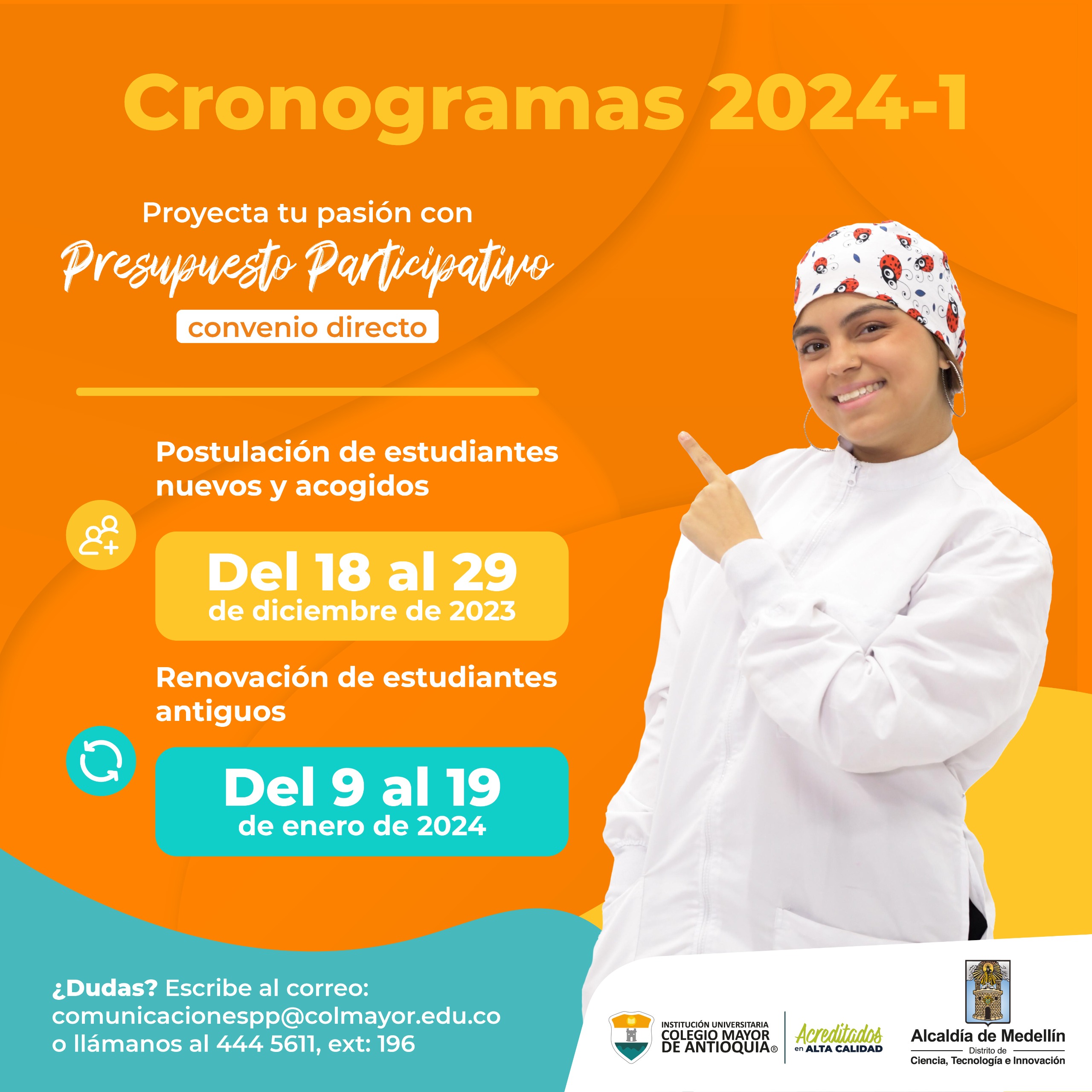 Cronogramas de inscripción y renovación 2024-1 – Becas Presupuesto Participativo convenio directo