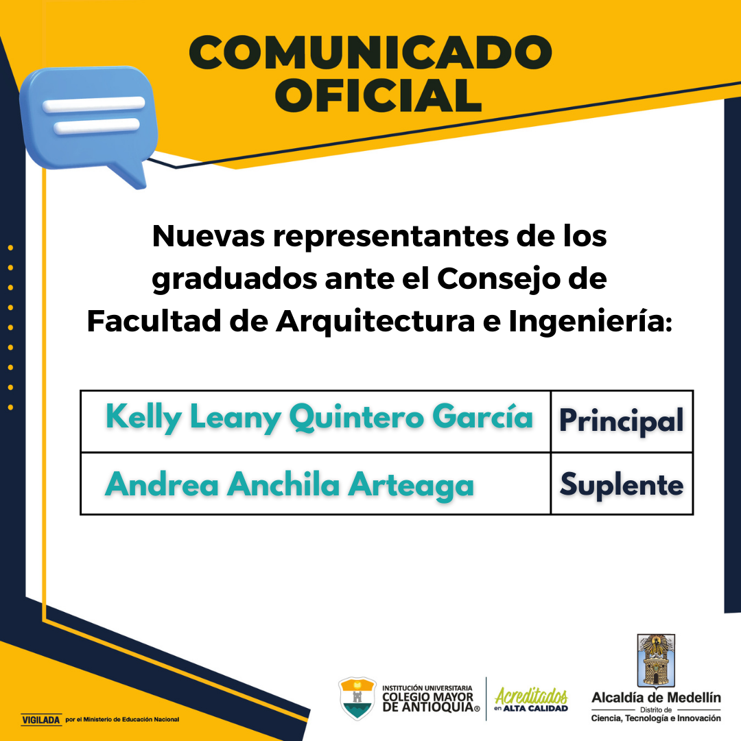 Nuevas representantes de los graduados ante el Consejo de Facultad de Arquitectura e Ingeniería
