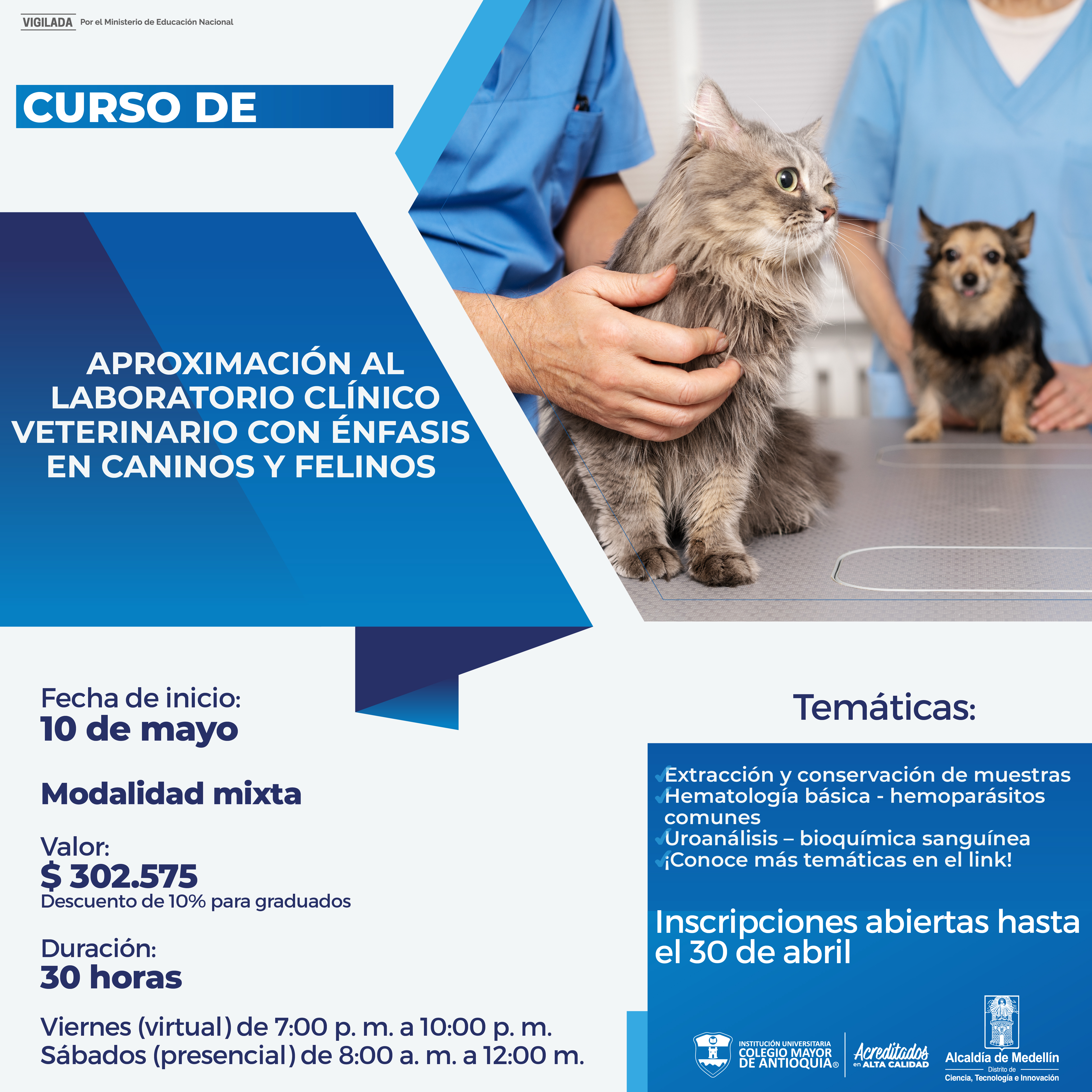 Curso de aproximación al laboratorio clínico veterinario con énfasis en caninos y felinos