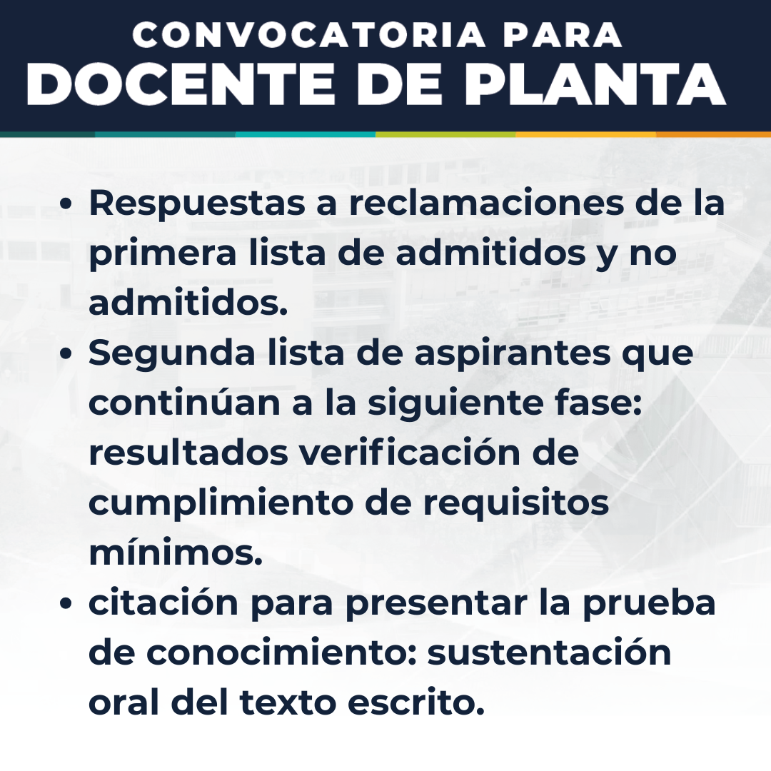 Actualización de la convocatoria para 5 plazas docentes de planta