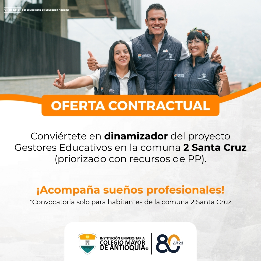 Oferta contractual: conviértete en dinamizador de gestores educativos en la comuna 2 Santa Cruz – Presupuesto Participativo