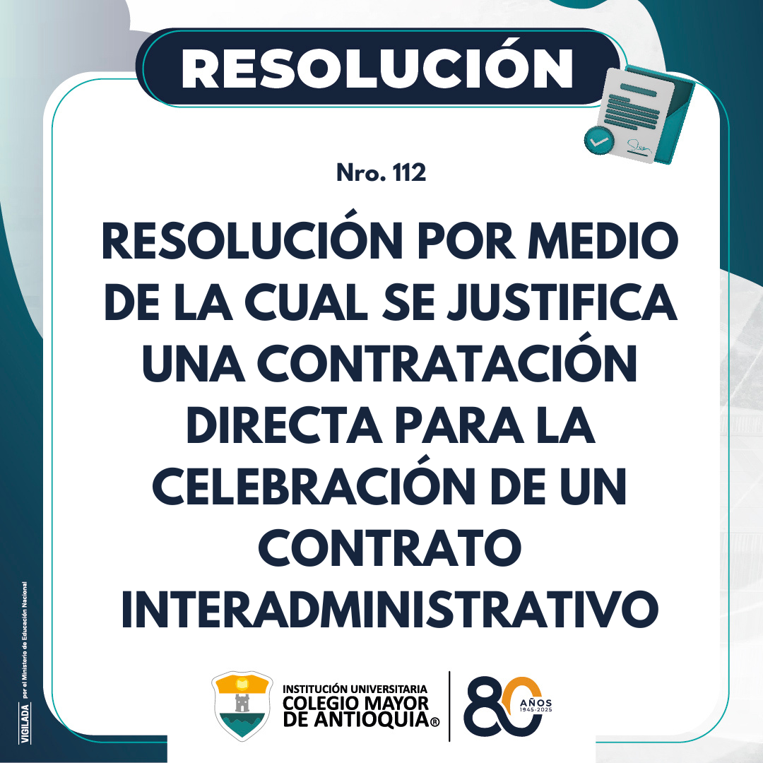 Justificación de una contratación directa para la celebración de un contrato interadministrativo