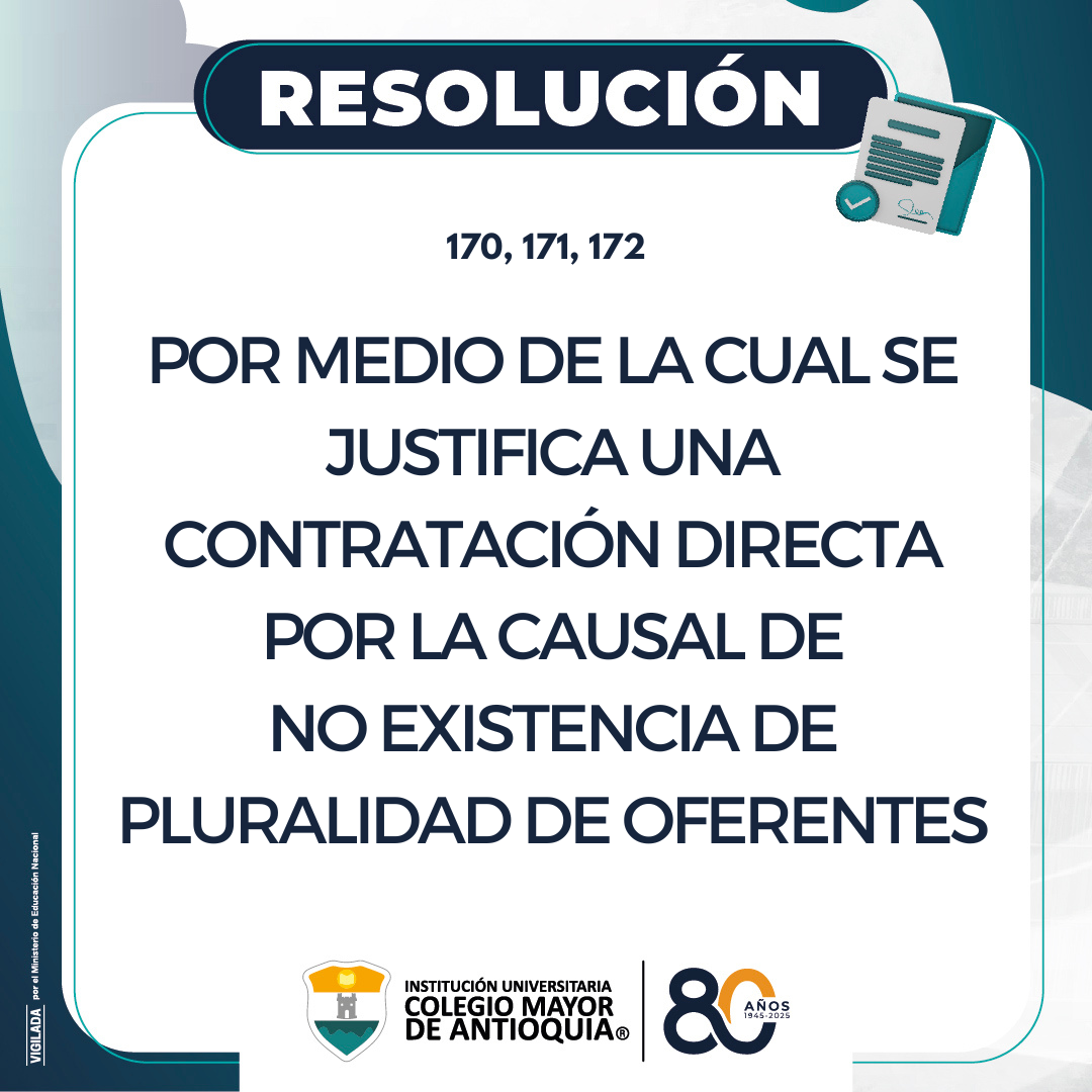 Justificación de contratación directa por la causal de no existencia de pluralidad de oferentes