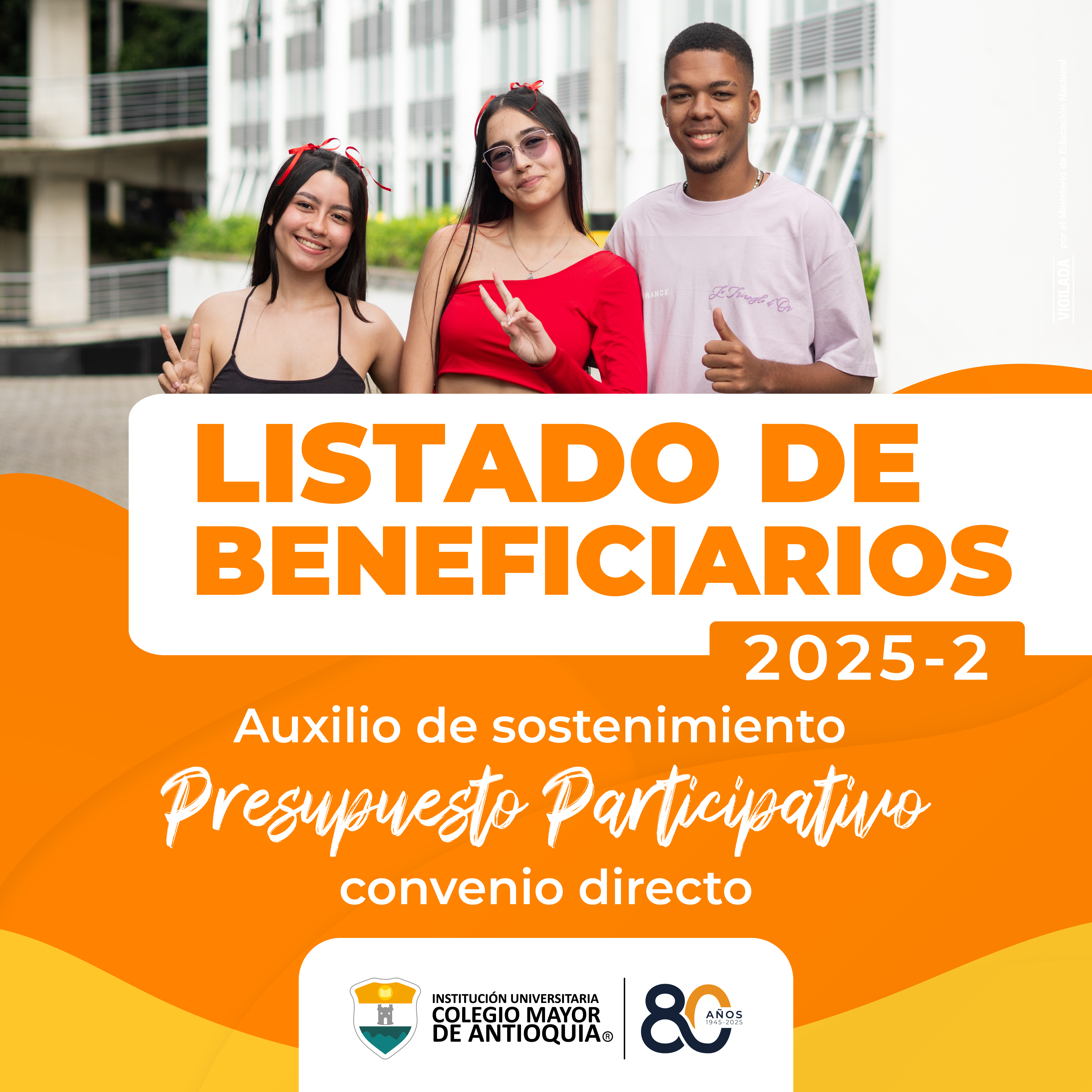 Listado de beneficiarios – Auxilio de sostenimiento PP convenio directo 2025-2