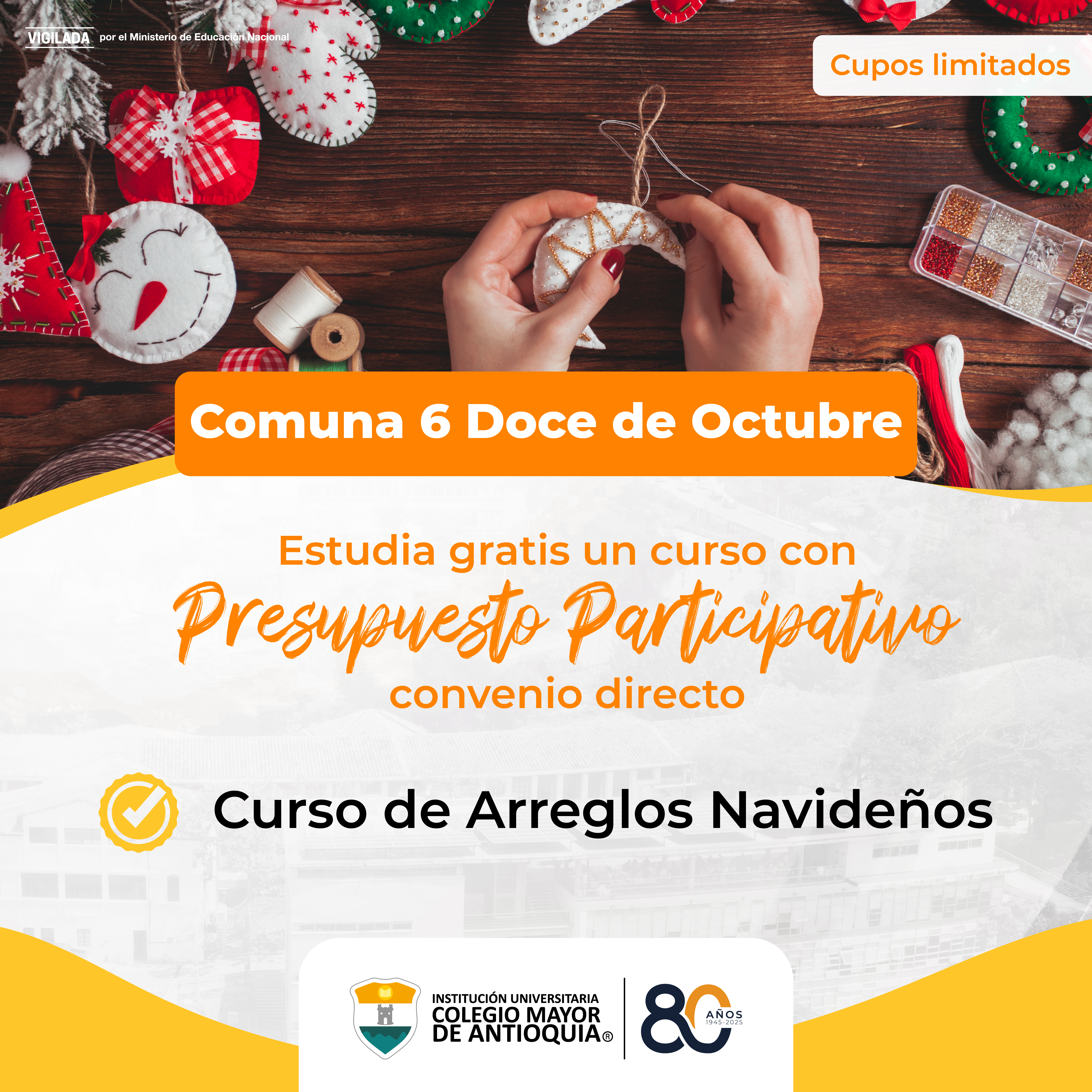 Comuna 6, estudia gratis un curso en  Adornos Navideños