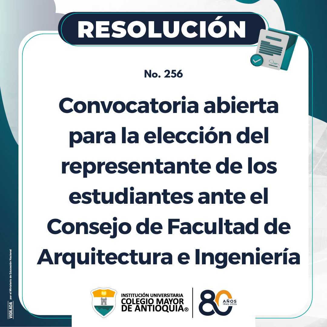 Convocatoria abierta para la elección del representante de los estudiantes ante el Consejo de Facultad de Arquitectura e Ingeniería