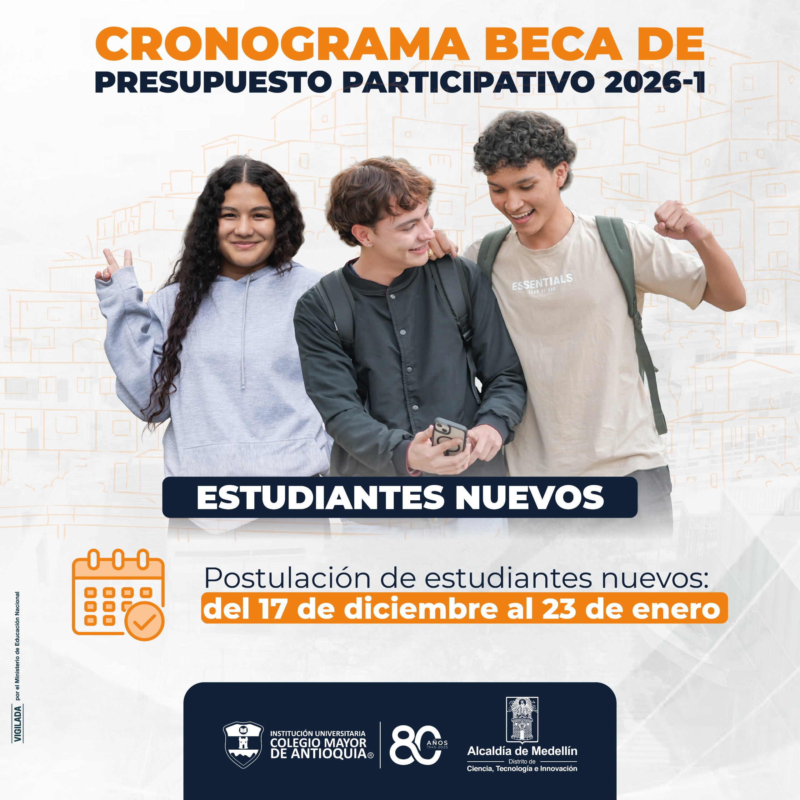 Cronograma de postulación a la beca de Presupuesto Participativo convenio directo Semestre 2026-1