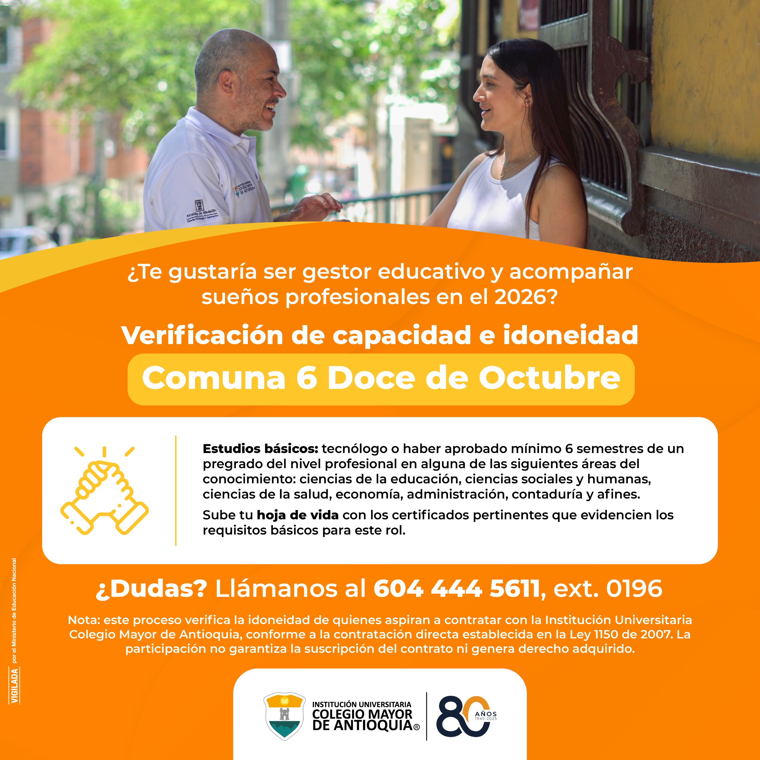 ¿Te gustaría ser gestor educativo de Presupuesto Participativo para la comuna 6 en el 2026? – Verificación de capacidad e idoneidad