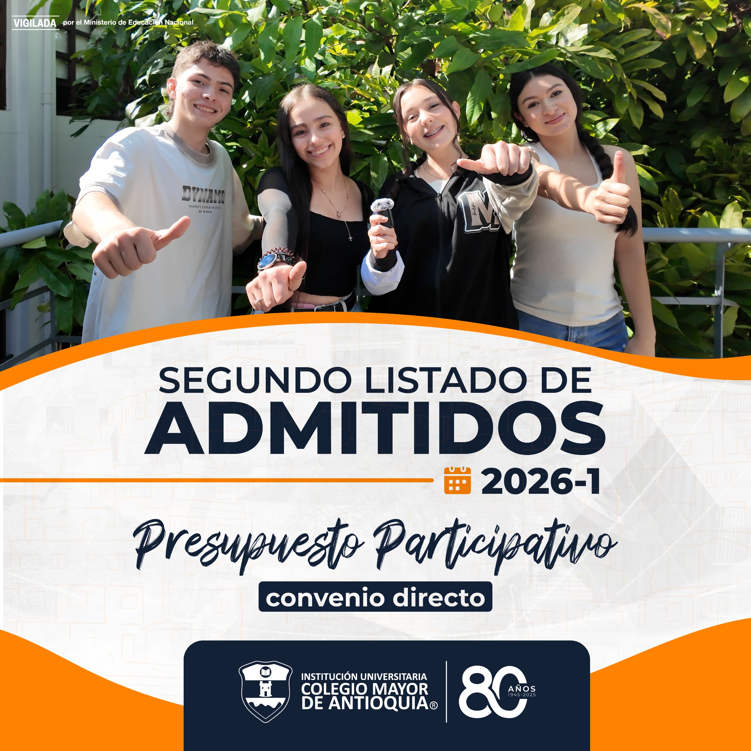 Segundo listado de admitidos a la beca de Presupuesto Participativo convenio directo 2026-1