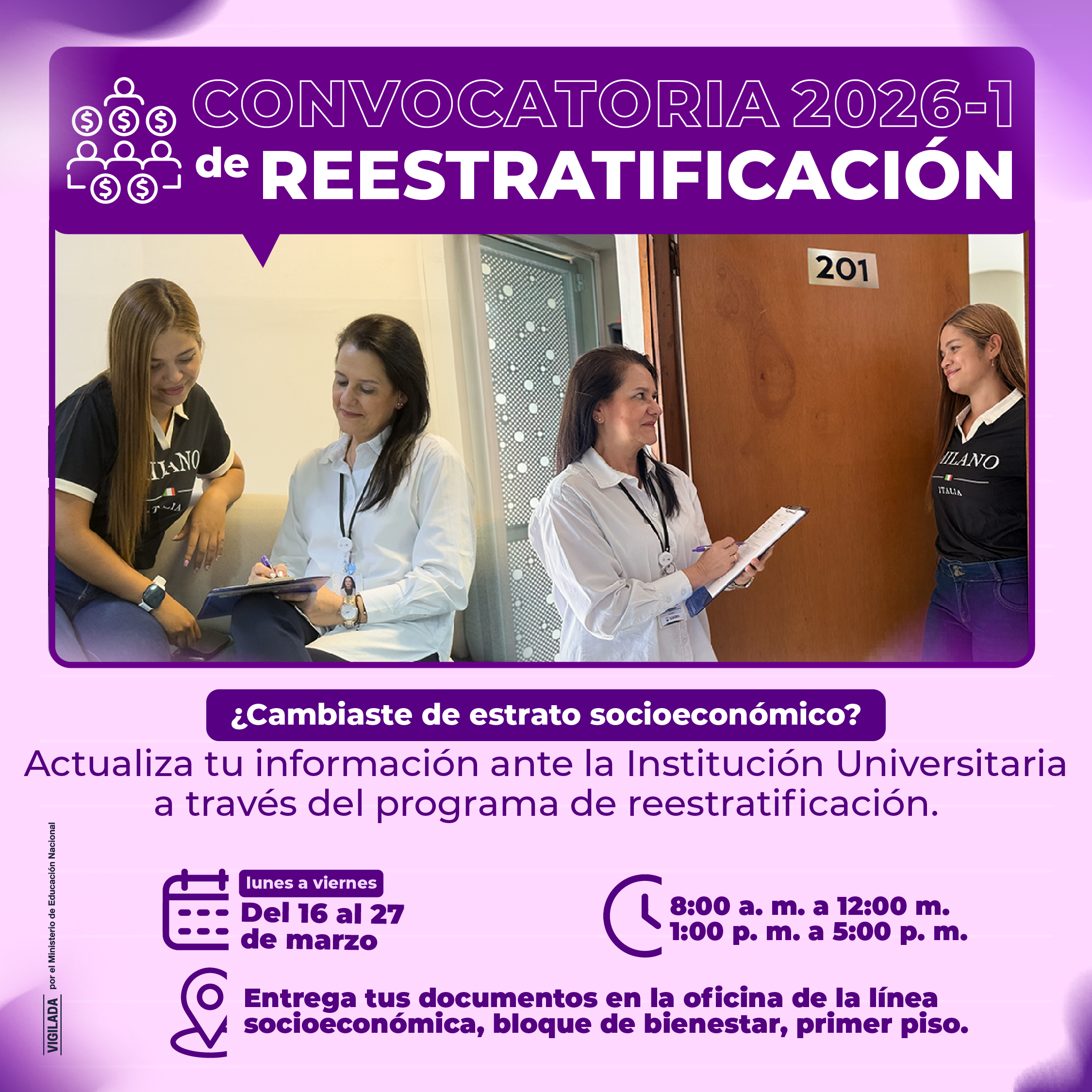 Convocatoria de Reestratificación 2026-1