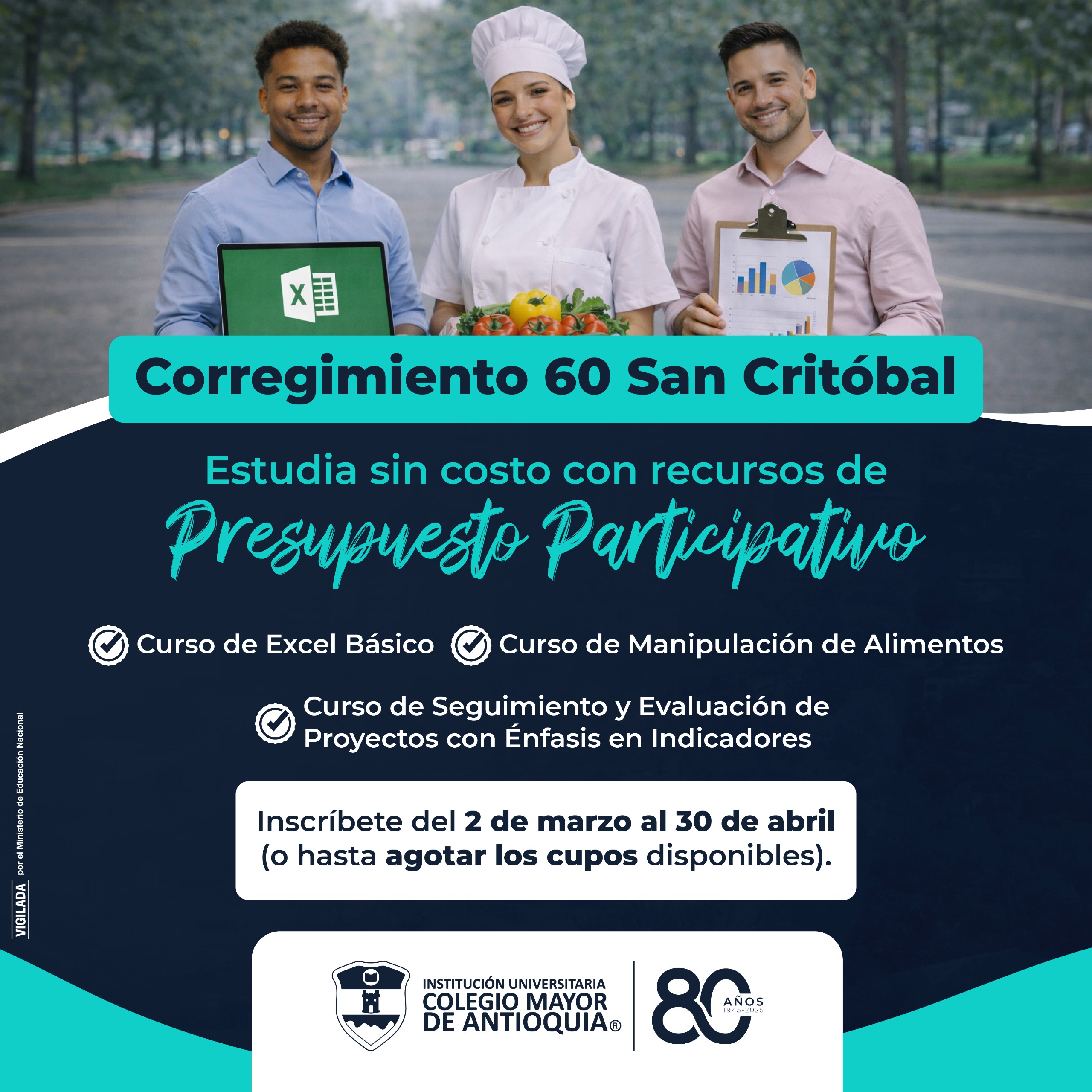 Corregimiento 60 – Estudia sin costo con recursos de PP cursos de diversos tipos a través del área de Extensión Académica