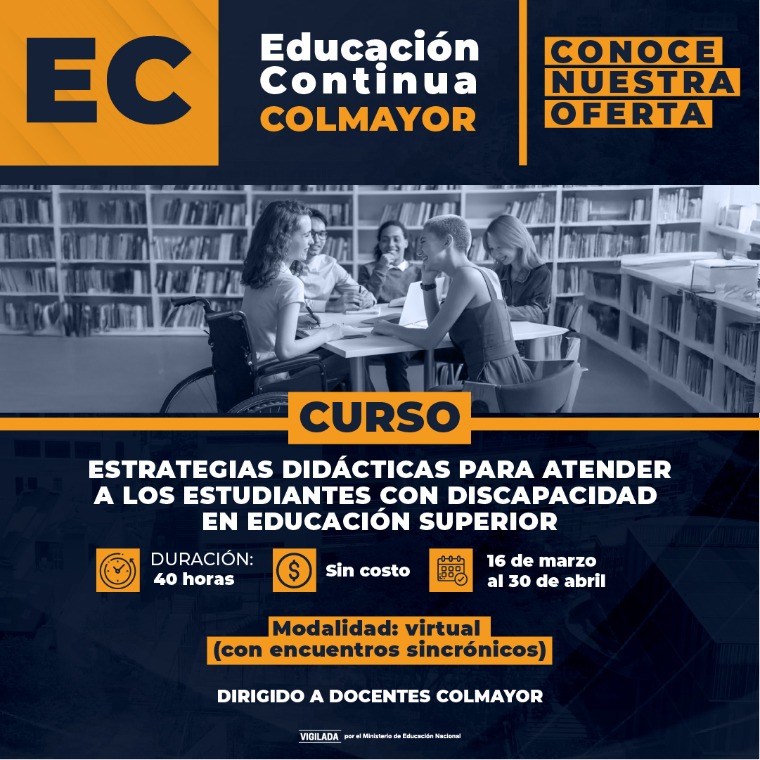 Curso: Estrategias didácticas para atender a los estudiantes con discapacidad en educación superior