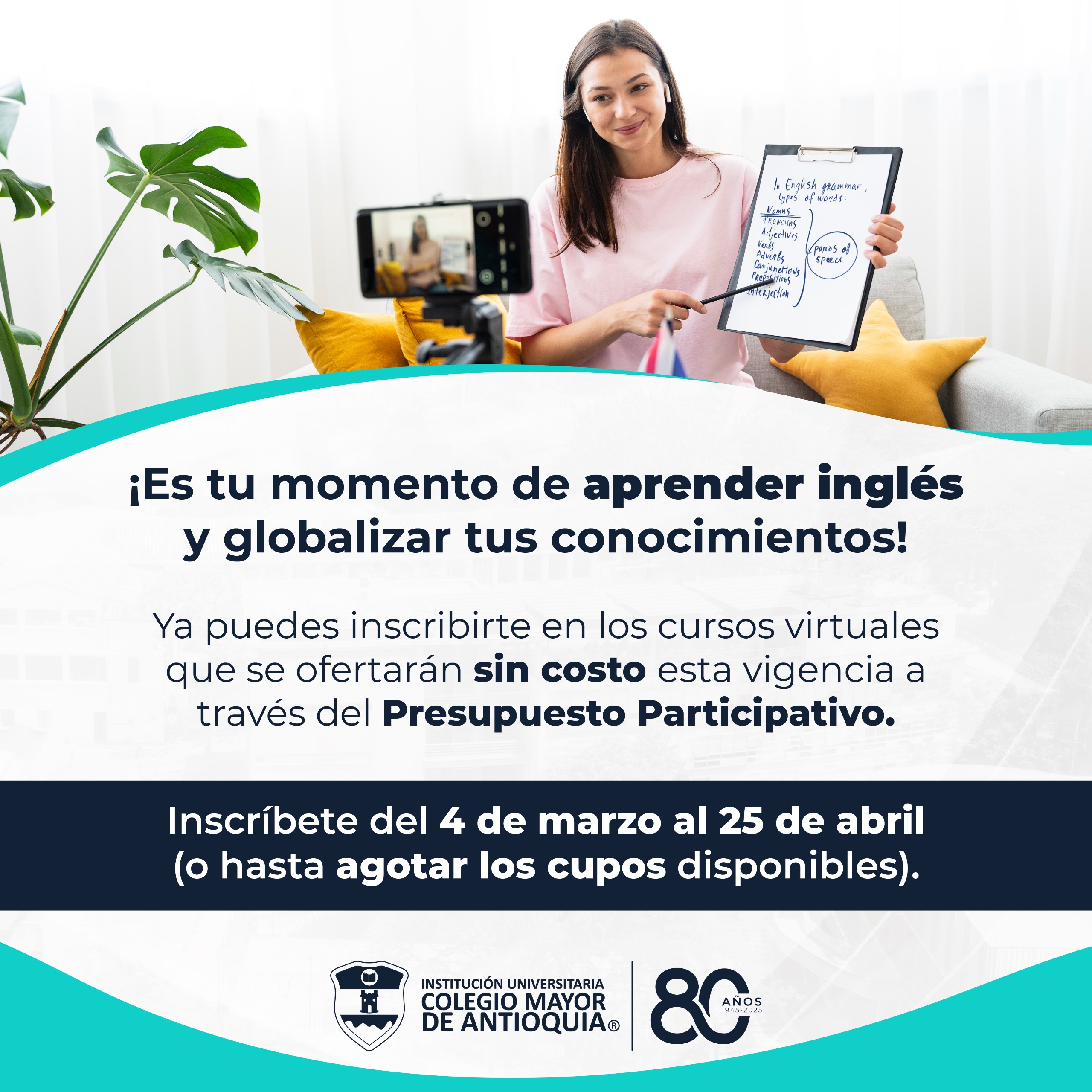 ¡Aprende inglés! Estudia sin costo desde tu territorio con recursos de Presupuesto Participativo