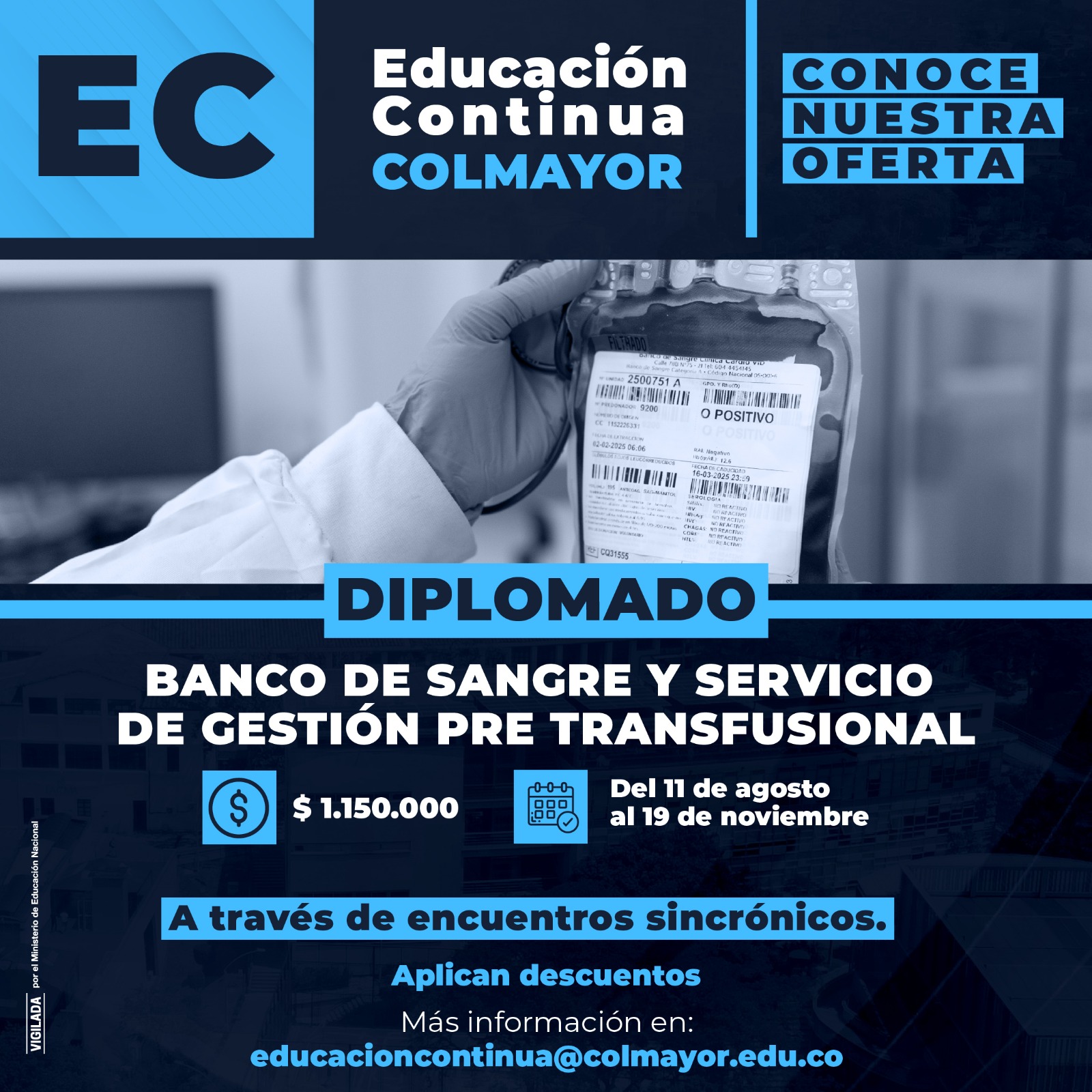 Diplomado en banco de sangre y servicio de gestión pre transfusional