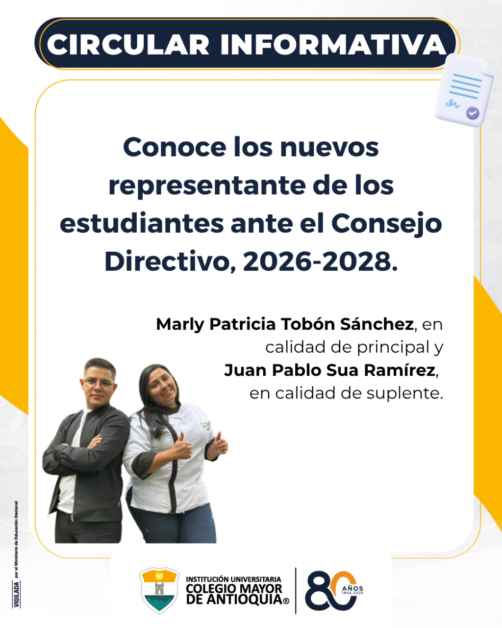 Conoce los nuevos representantes de los estudiantes ante el Consejo ...