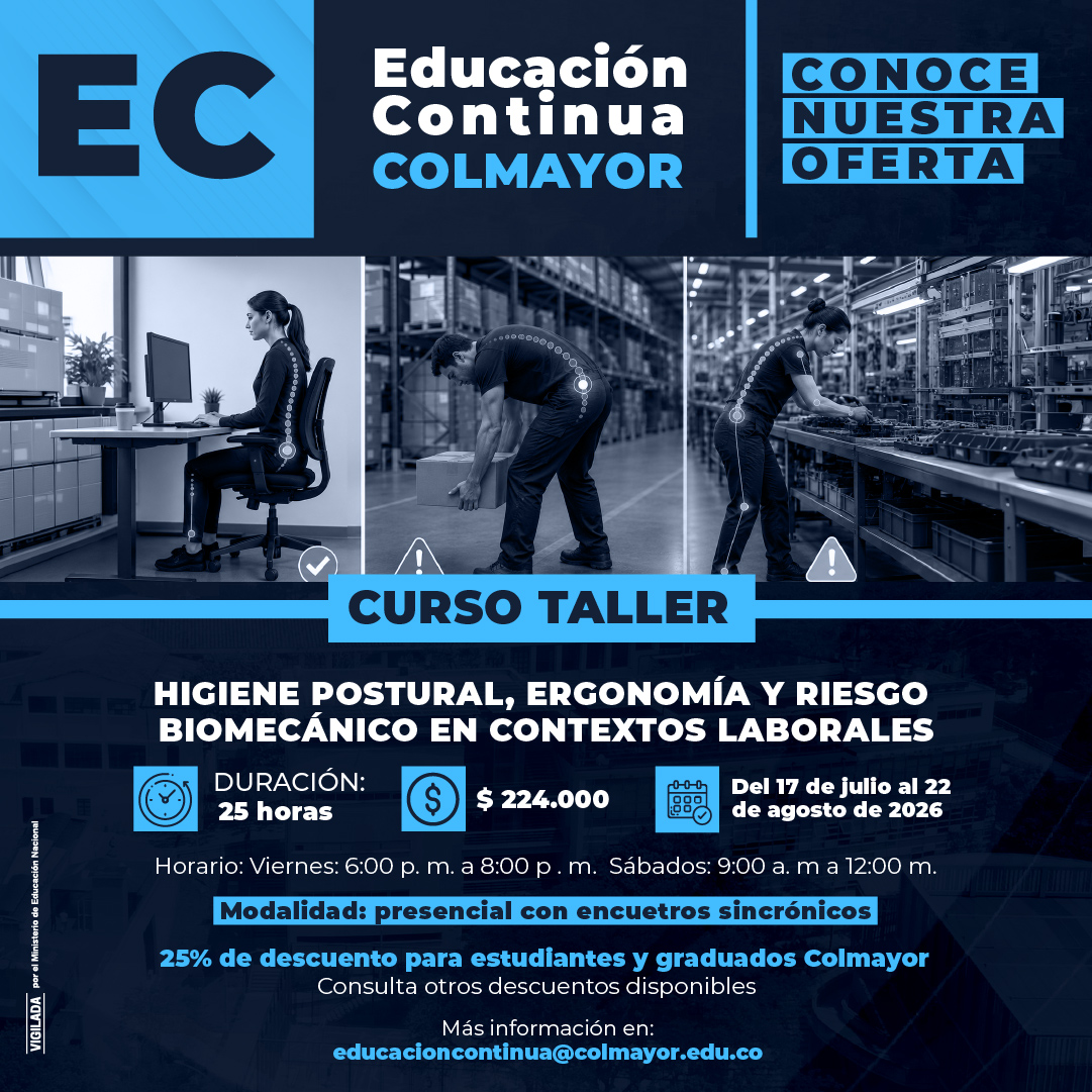 Curso Taller  Higiene Postural, Ergonomía y Riesgo Biomecánico en Contextos Laborales