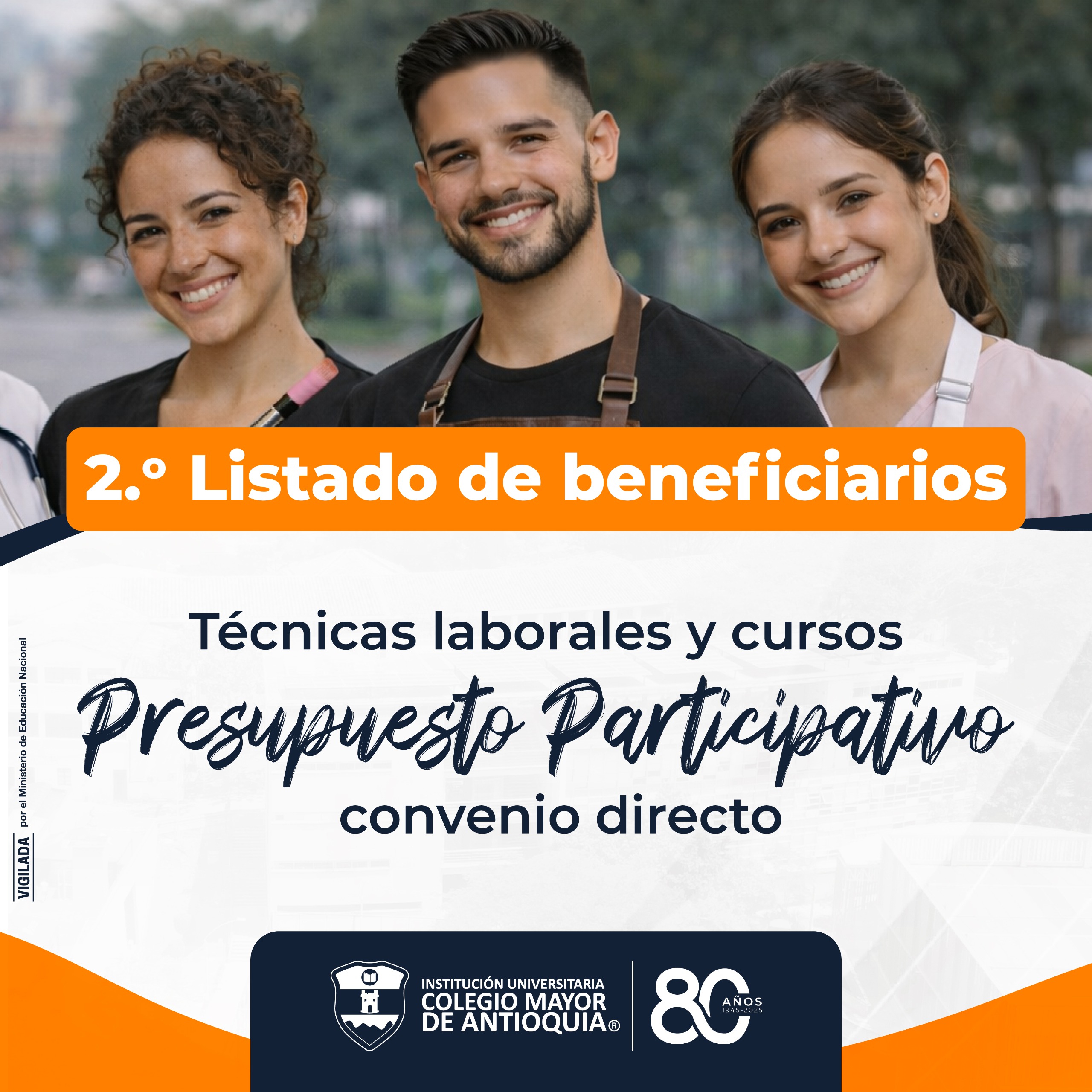 Segundo listado de beneficiarios: Técnicas laborales y cursos en áreas belleza – Comunas 8, 9, 15 y corregimiento 90