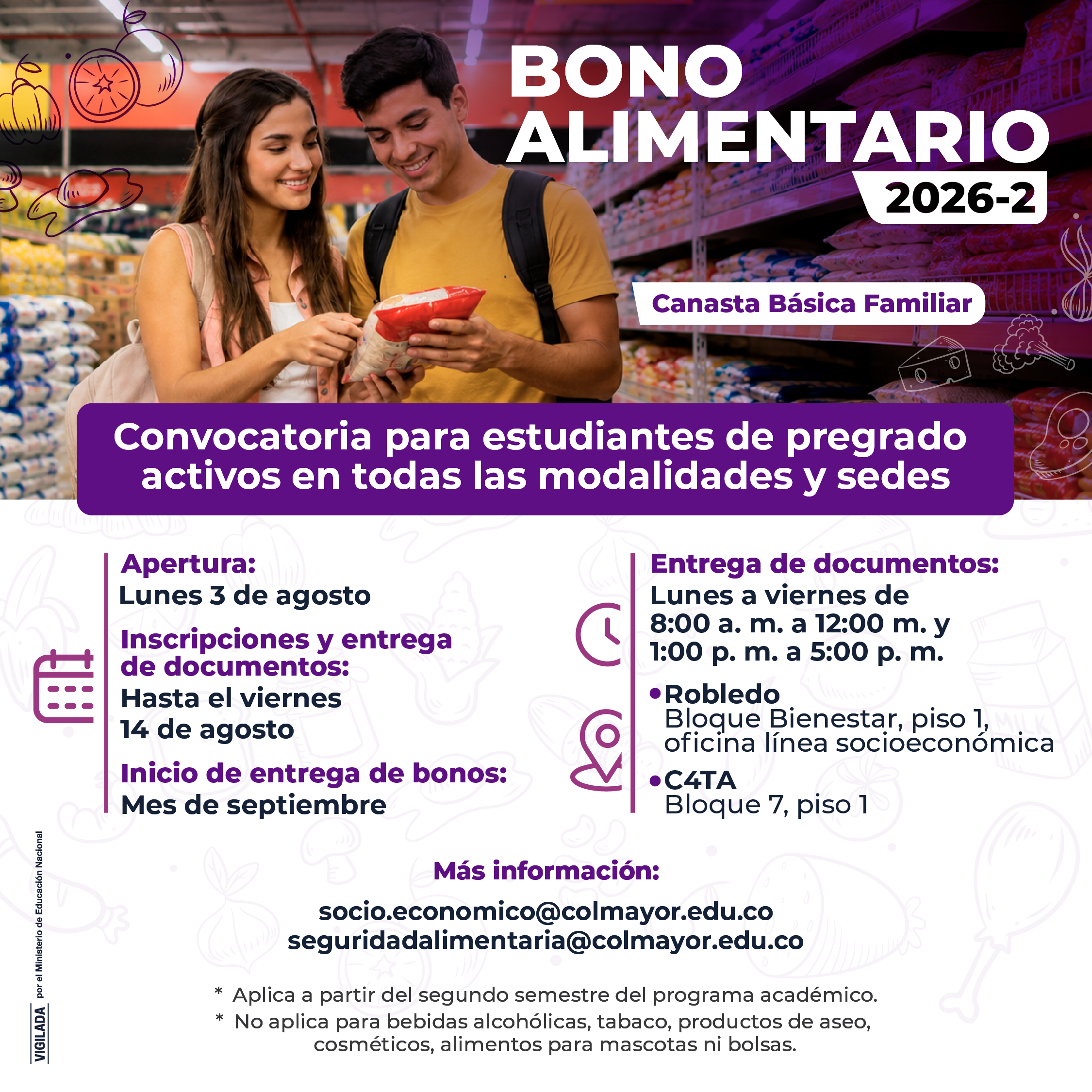 Convocatoria de Bonos Alimentarios 2026-2