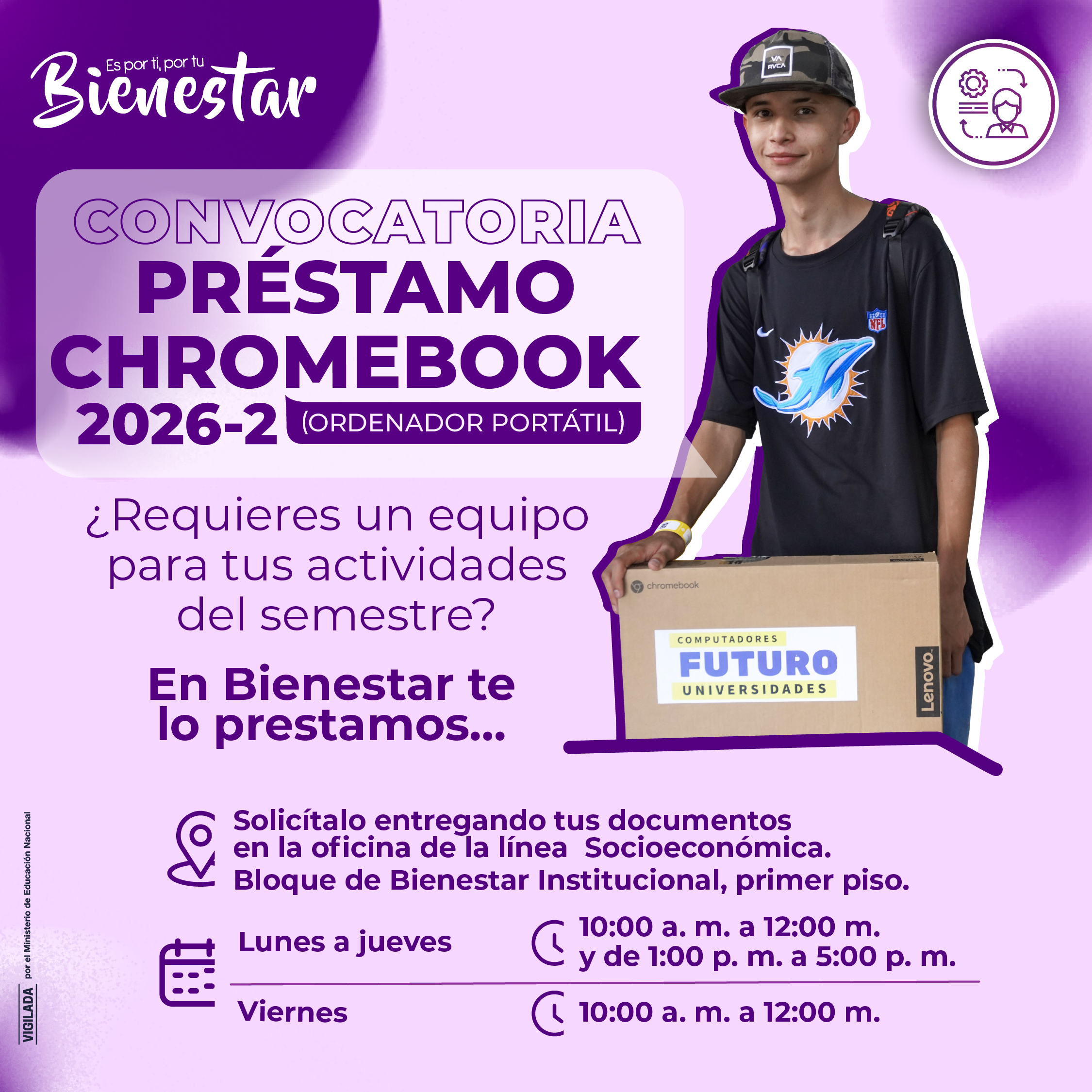 Convocatoria de préstamo de computadores, Chromebook 2026-2