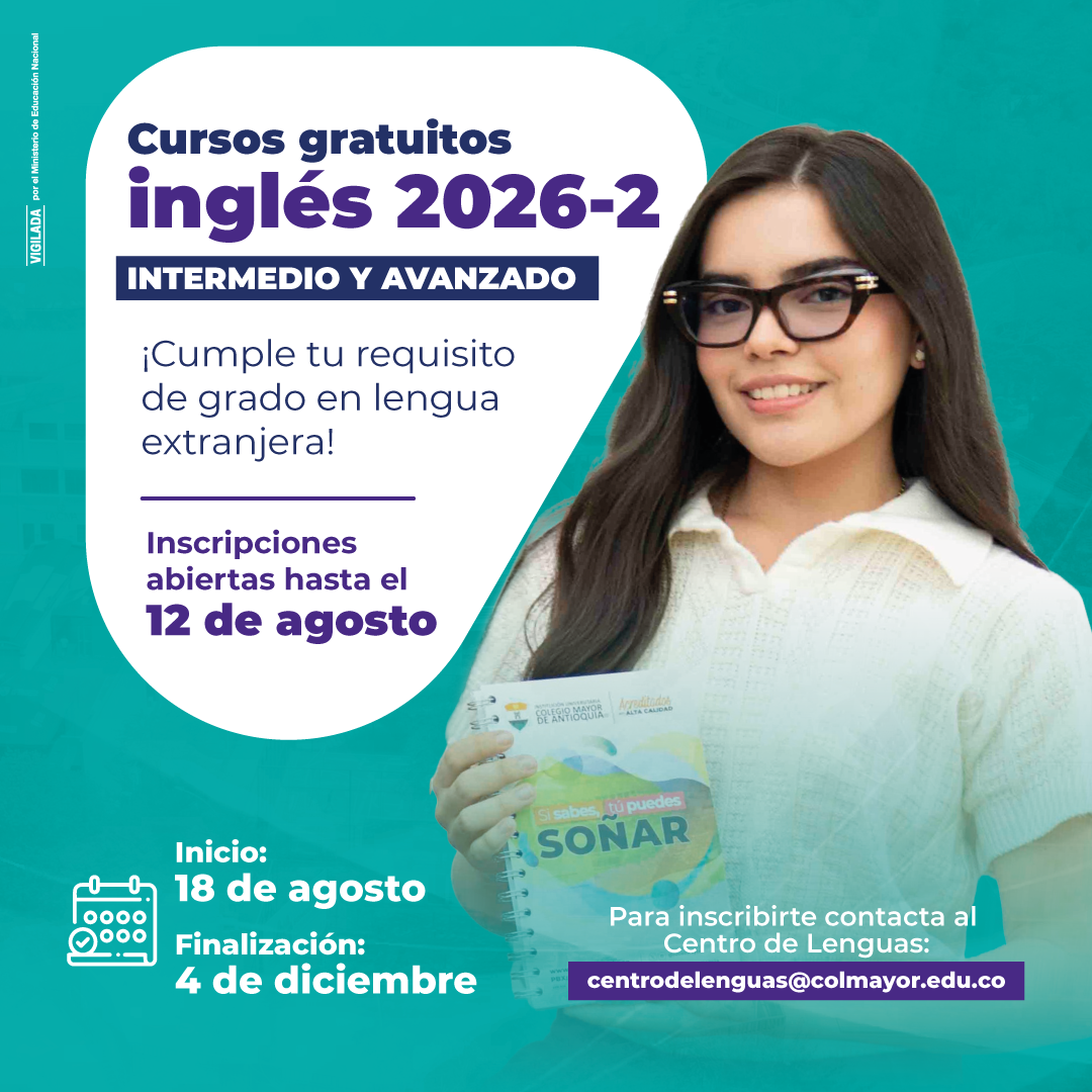 El Centro de Lenguas abre inscripciones para los cursos de inglés intermedio y avanzado del semestre 2026-2