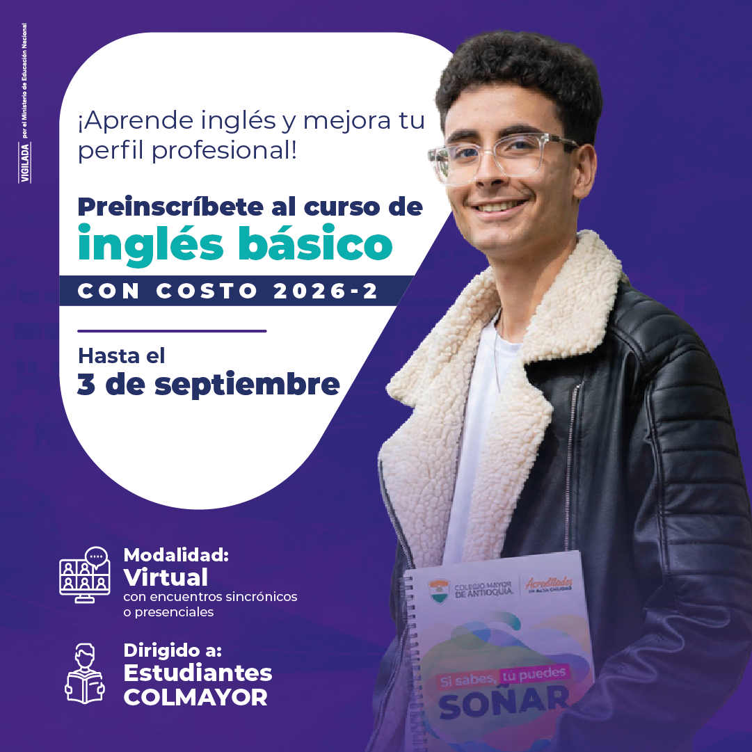 Preinscríbete al Curso de Inglés Básico con costo 2026-2.