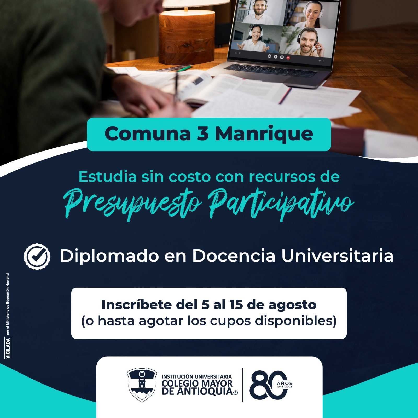 Comuna 3 – Estudia sin costo un Diplomado en Docencia Universitaria