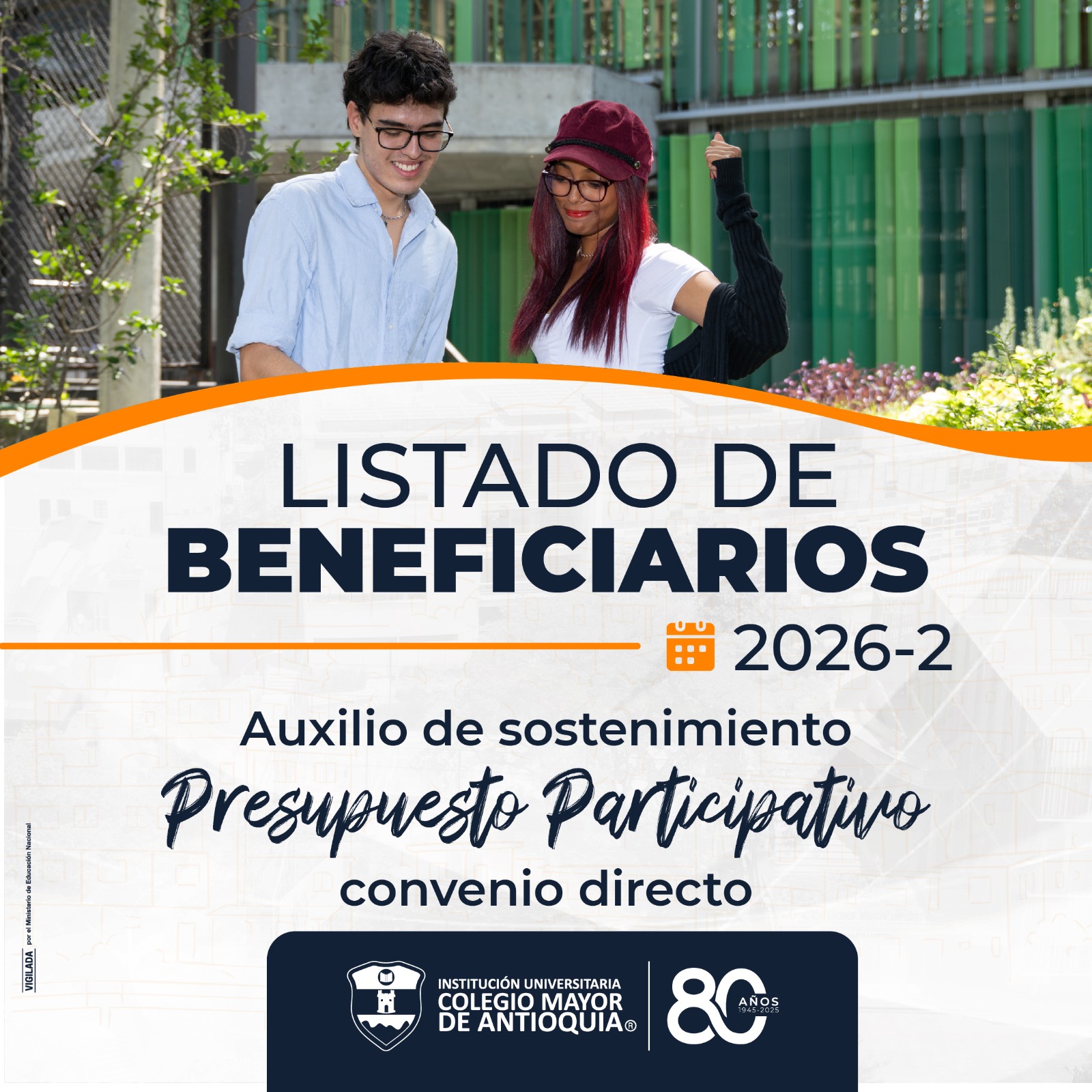 Listado de beneficiarios – Auxilio de sostenimiento PP convenio directo 2026-2