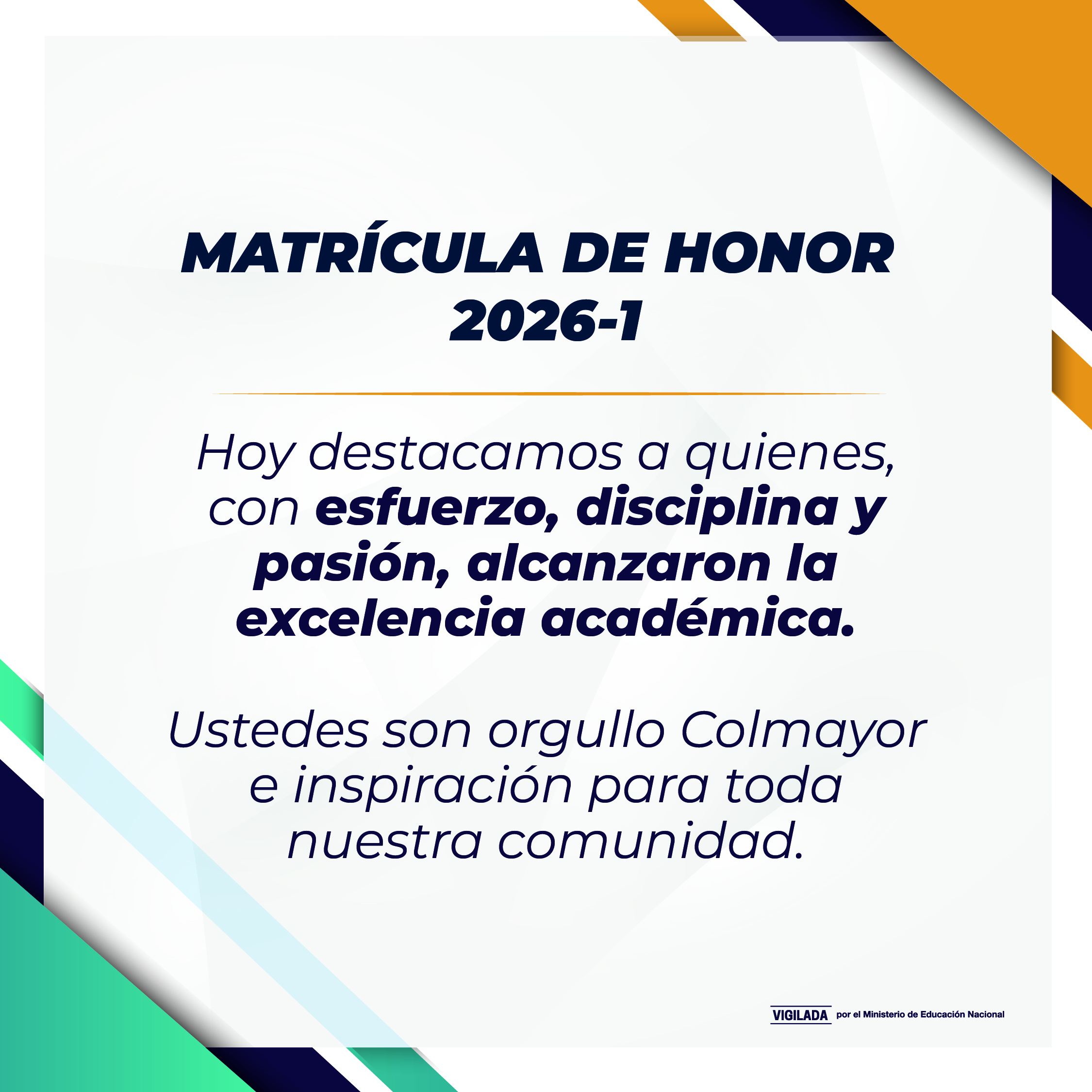 Matrícula de Honor 2026-1