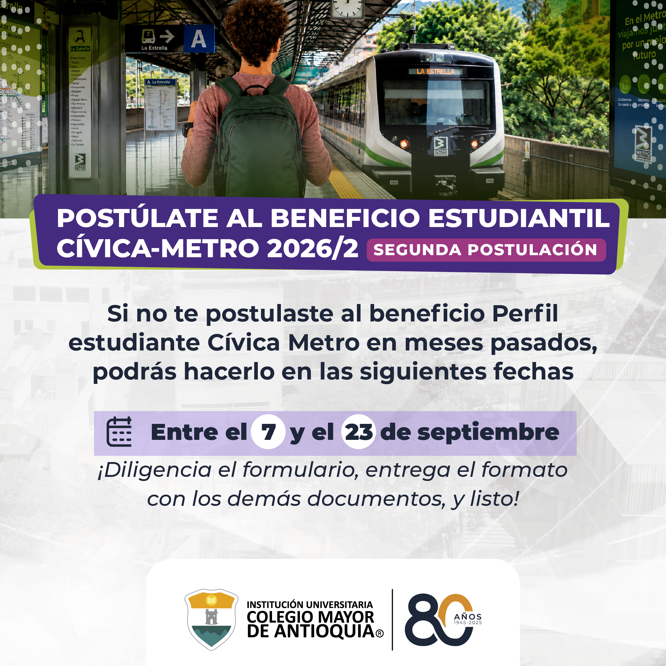 Beneficio estudiantil Cívica – Metro 2026-2