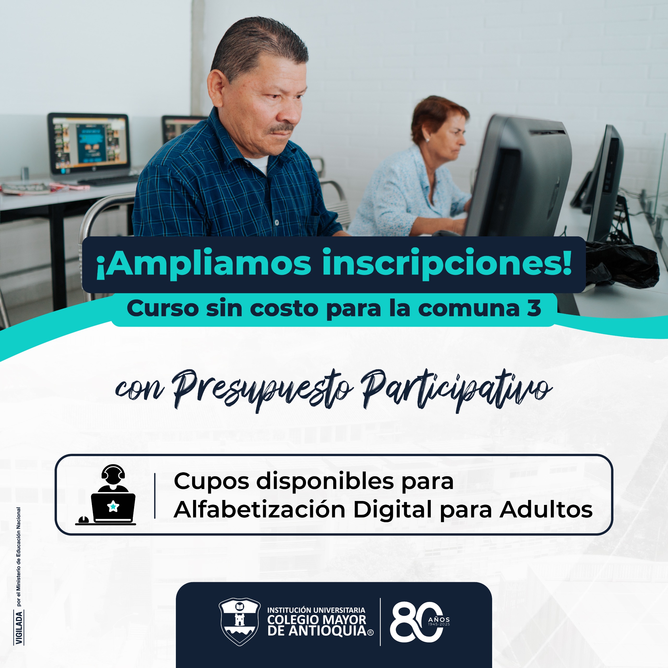 Ampliación de inscripciones al curso de Alfabetización Digital para Adultos- Comuna 3 Manrique