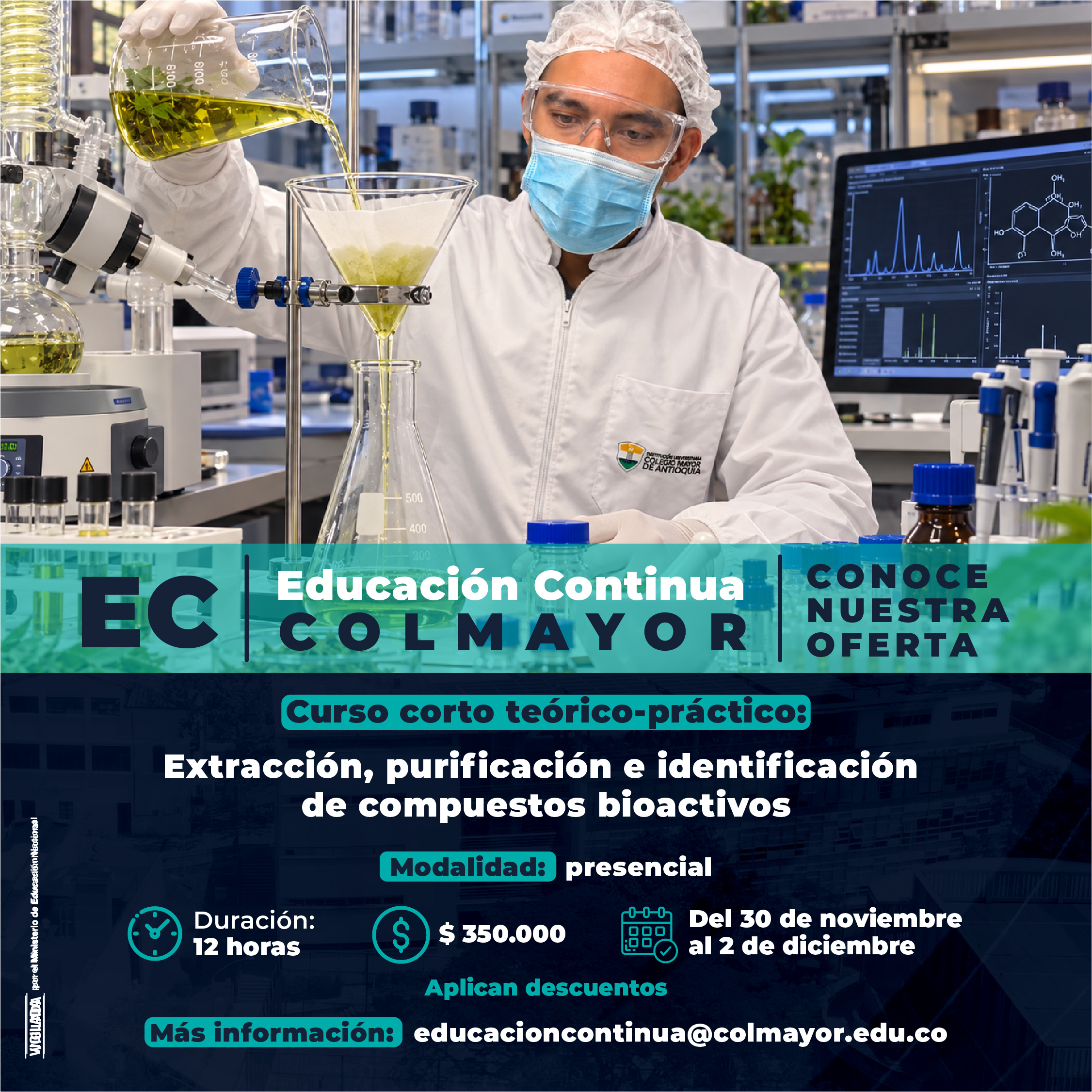 Curso corto teórico-práctico Extracción, purificación e identificación de compuestos bioactivos